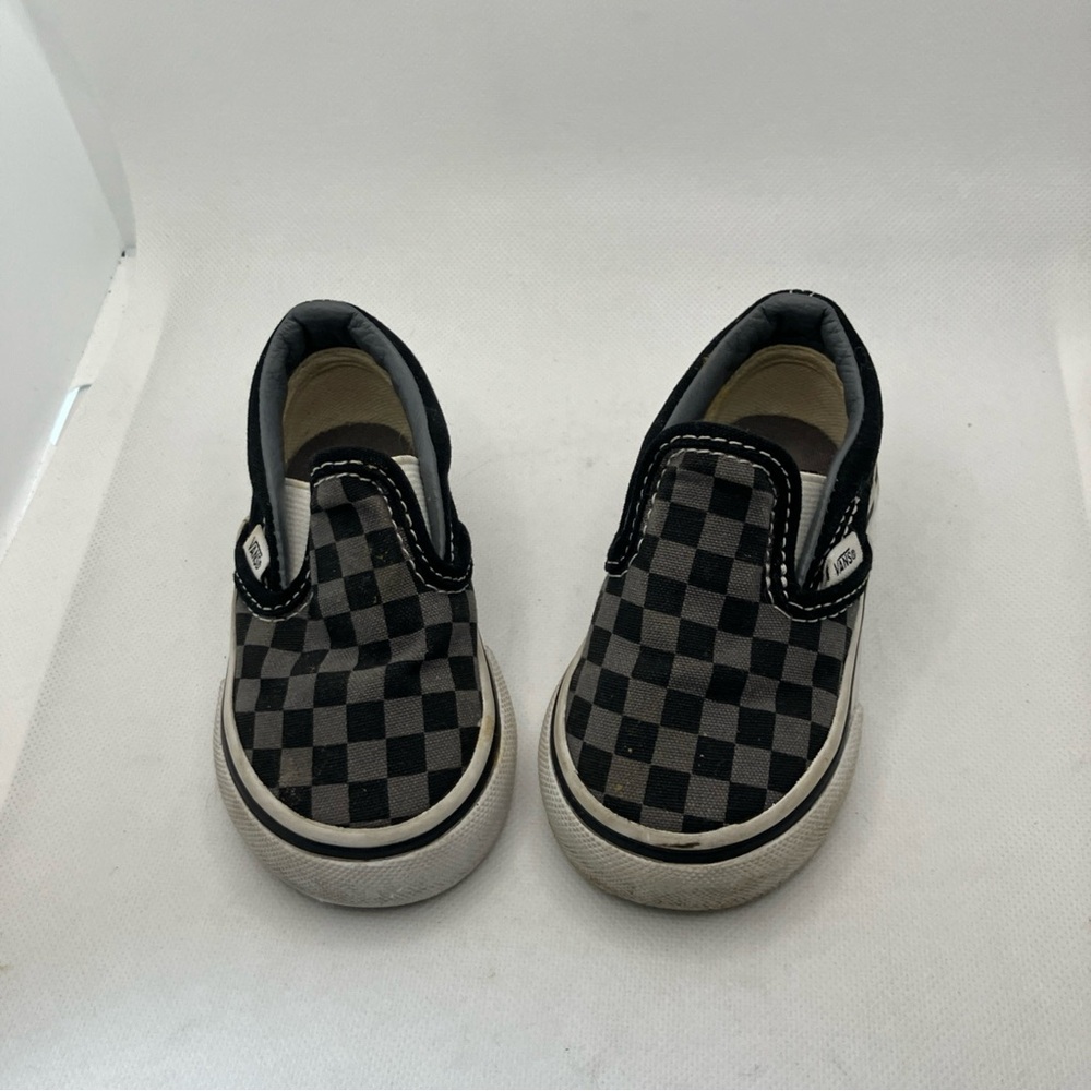 Vans Toddler Off The Wall  Checker Black Grey Slip On Skate Shoes Size 4 Toddler